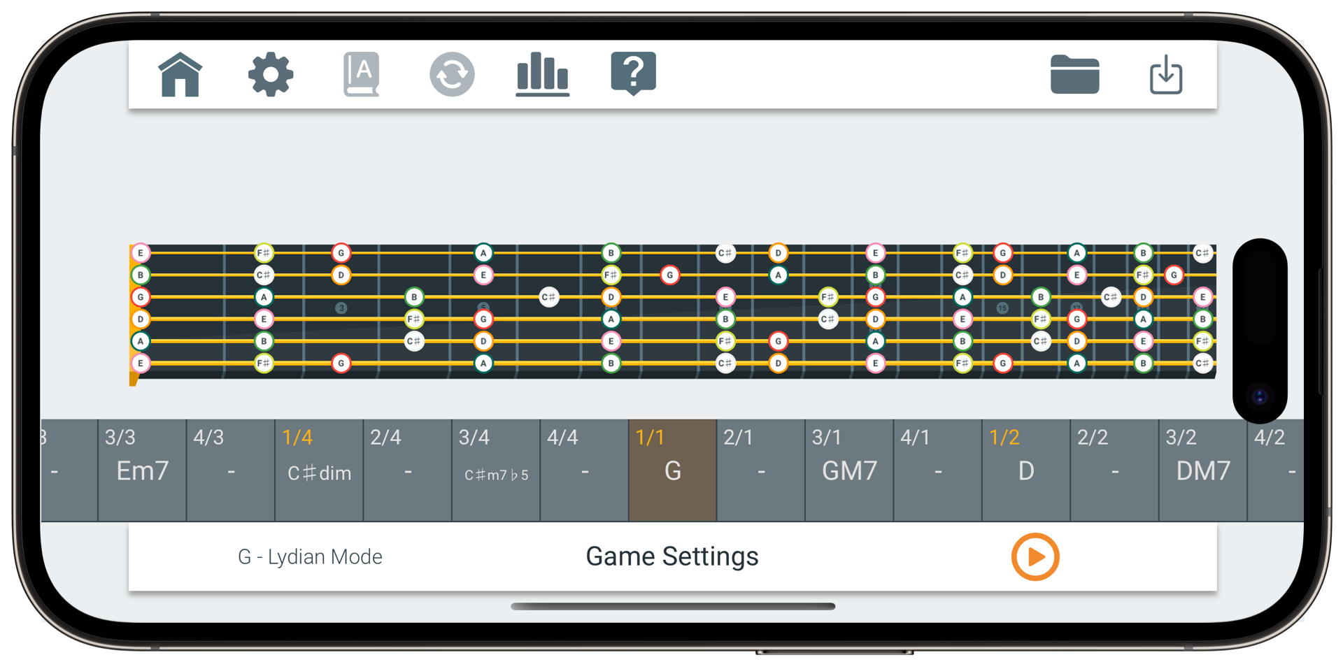 Fretonomy fretboard view