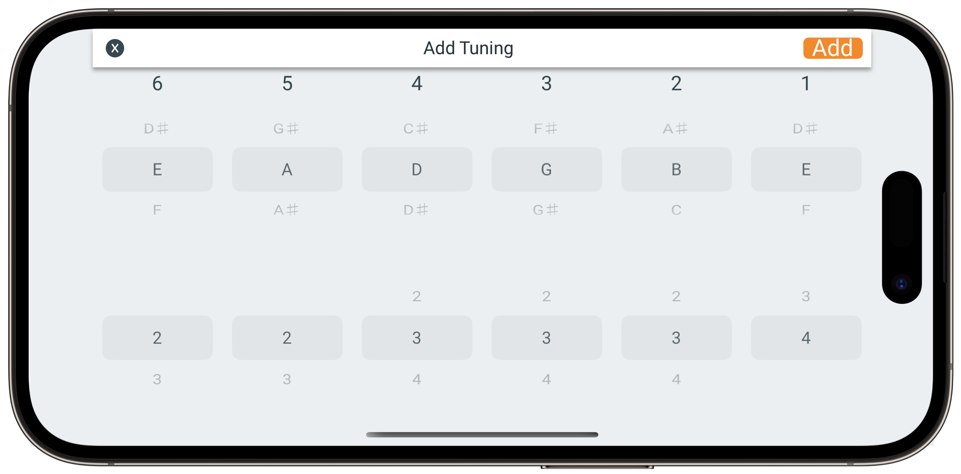 Custom tunings feature